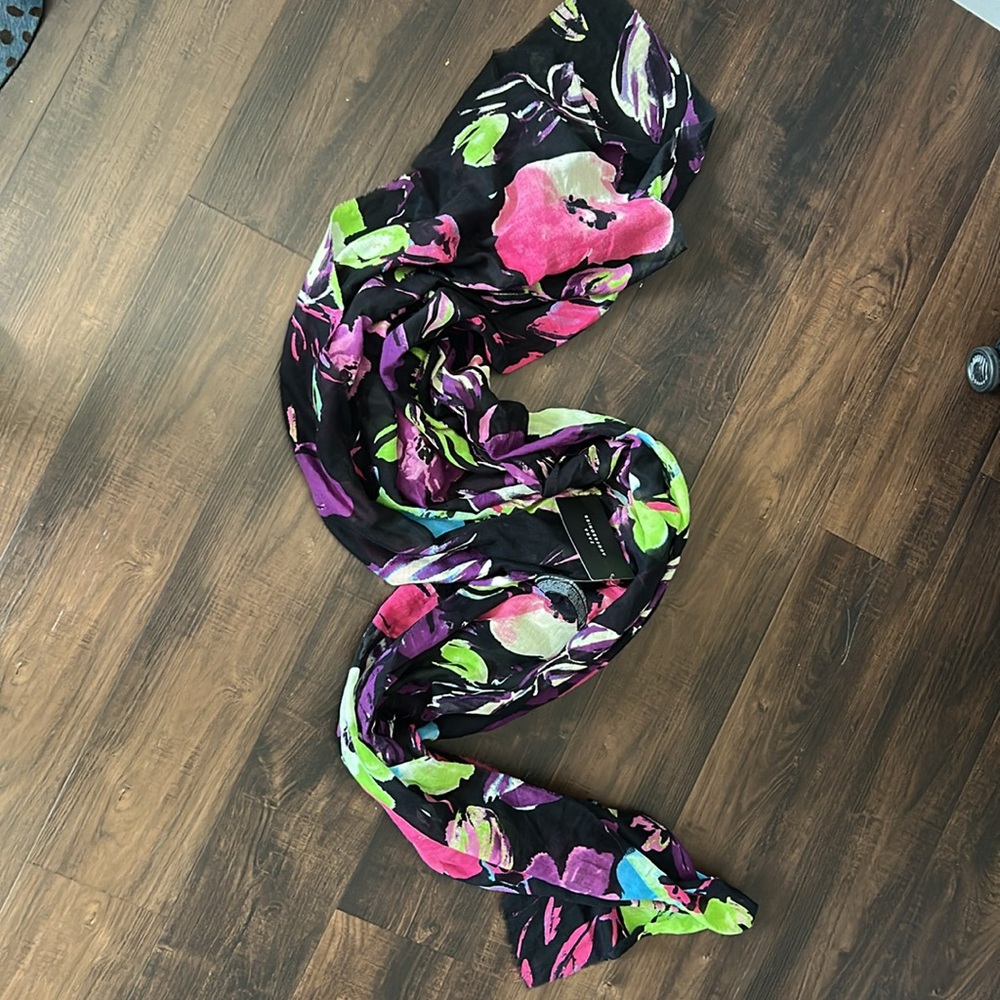 NWT Lightweight Floral Scarf with Vibrant Colors